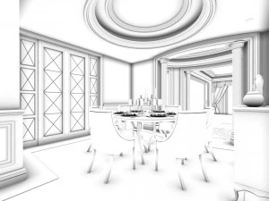 family - kitchen - restaurant 196 3D Model