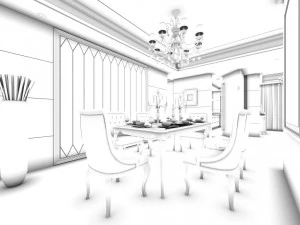 family - kitchen - restaurant 198 3D Model