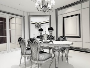 family - kitchen - restaurant 200 Modèle 3D