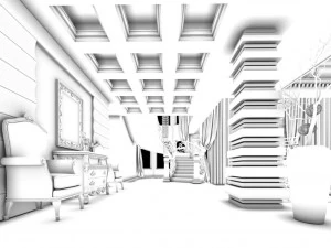 family - kitchen - restaurant 203 3D Model