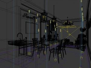 family - kitchen - restaurant 205 3D Model