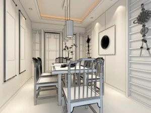 family - kitchen - restaurant 206 3D Model