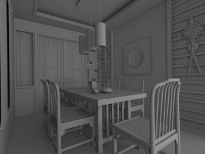 family - kitchen - restaurant 206 3D Model
