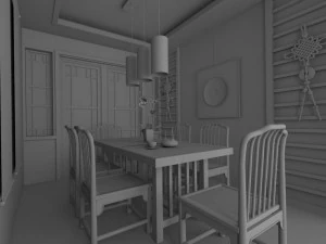 family - kitchen - restaurant 206 3D Model