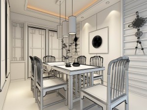 family - kitchen - restaurant 206 3D Model