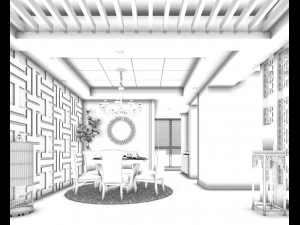 family - kitchen - restaurant 209 3D Model