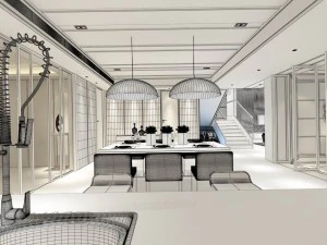 family - kitchen - restaurant 213 3D Model