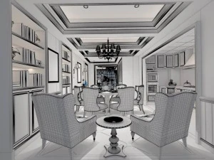 家庭-厨房-餐厅213 3D 模型