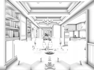 family - kitchen - restaurant 213 3D Model
