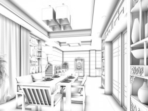 family - kitchen - restaurant 218 3D Модель