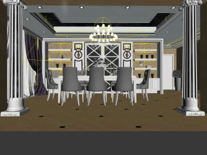 family - kitchen - restaurant 222 3D Model