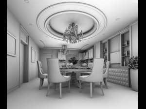 family - kitchen - restaurant 225 Modèle 3D