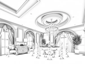 family - kitchen - restaurant 229 3D Model