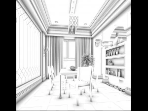 family - kitchen - restaurant 231 3D Model