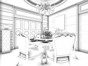 family - kitchen - restaurant 233 3D Модель