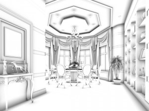 family - kitchen - restaurant 234 Model 3D