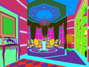 family - kitchen - restaurant 234 Model 3D