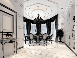 family - kitchen - restaurant 234 Model 3D