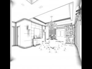 family - kitchen - restaurant 237 3D Model