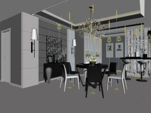 family - kitchen - restaurant 237 3D Model
