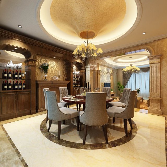 family - kitchen - restaurant 240 3D Модель .c4d .max .obj .3ds .fbx .stl .blend 