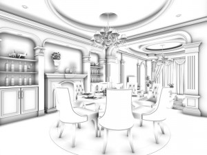 family - kitchen - restaurant 240 3D Модель