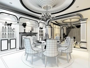 family - kitchen - restaurant 240 3D Model