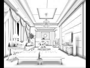 family - kitchen - restaurant 241 Modèle 3D