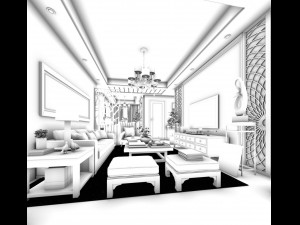 family - kitchen - restaurant 245 Model 3D