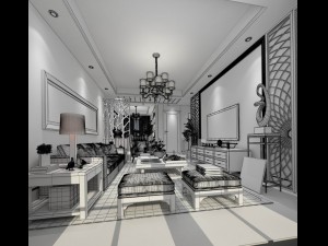 family - kitchen - restaurant 245 Model 3D