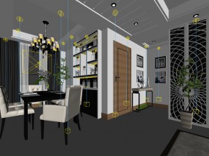family - kitchen - restaurant 245 Model 3D