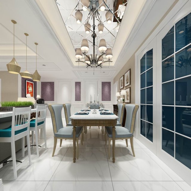 family - kitchen - restaurant 248 3D Модель .c4d .max .obj .3ds .fbx .stl .blend 