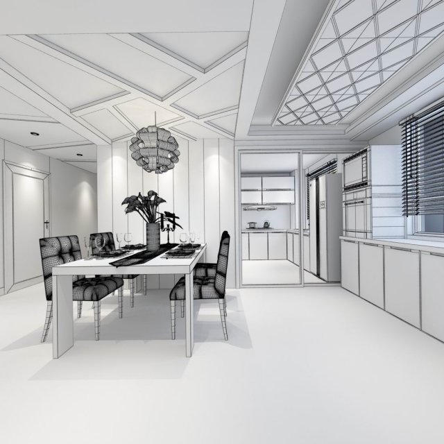 family - kitchen - restaurant 250 3D-Modell .c4d .max .obj .3ds .fbx .stl .blend 