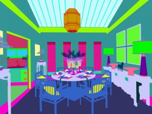 family - kitchen - restaurant 252 Modello 3D