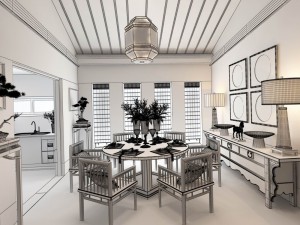 family - kitchen - restaurant 252 Modello 3D