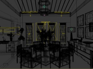 family - kitchen - restaurant 252 Modello 3D