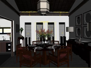 family - kitchen - restaurant 252 Modello 3D