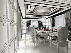 family - kitchen - restaurant 254 3D Model