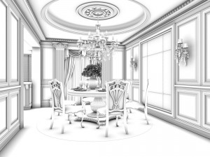 family - kitchen - restaurant 255 Modèle 3D