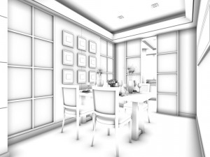 family - kitchen - restaurant 256 Modello 3D