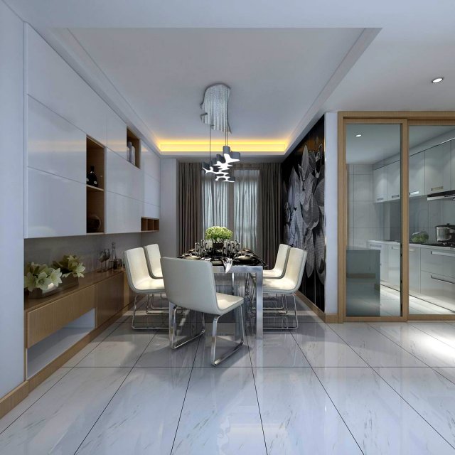 family - kitchen - restaurant 260 3D Model .c4d .max .obj .3ds .fbx .stl .blend