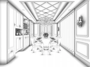 family - kitchen - restaurant 262 3D Model