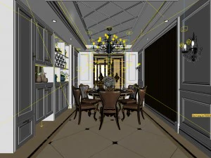 family - kitchen - restaurant 262 3D Model