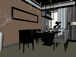 family - kitchen - restaurant 272 Model 3D