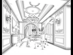 family - kitchen - restaurant 274 3D Model