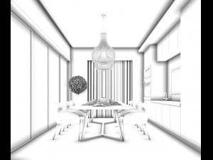 family - kitchen - restaurant 276 Model 3D