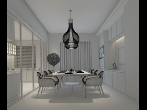 family - kitchen - restaurant 276 Model 3D