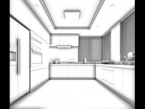 family - kitchen - restaurant 279 Model 3D