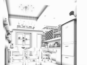 family - kitchen - restaurant 285 3D Model