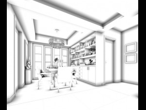 family - kitchen - restaurant 286 3D Модель